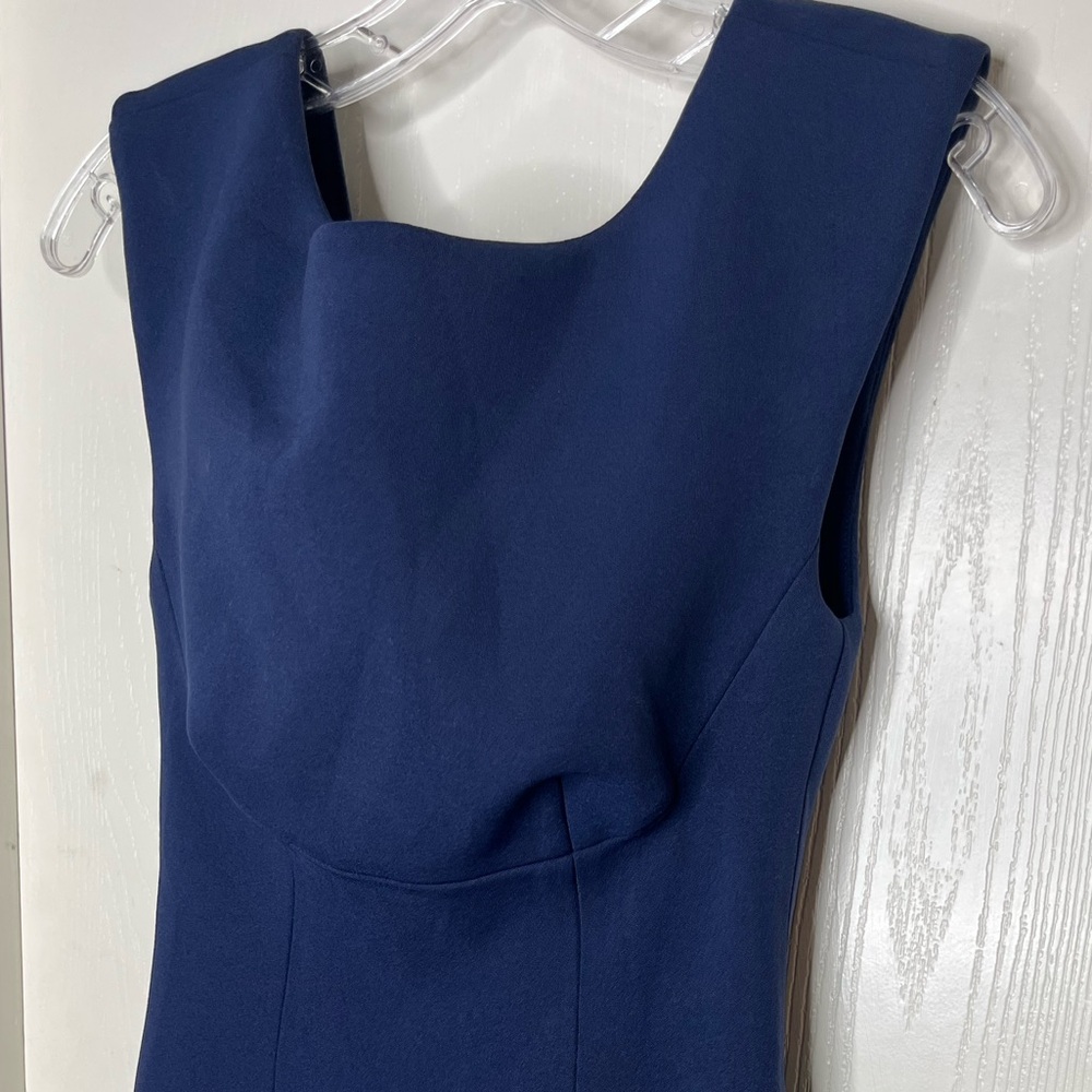 Tracy Reese Navy Blue Scuba Sleeveless Dress 6 - Picture 3 of 5